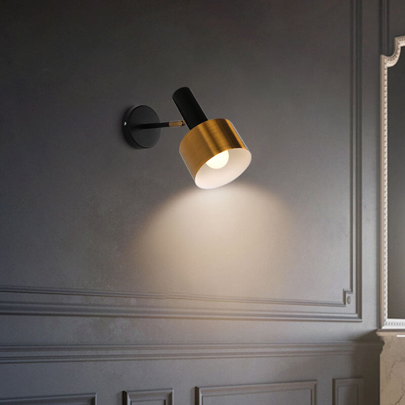 Modern Minimalist Round Head Metal 1-Light Wall Sconce Lamp
