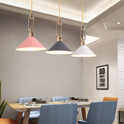 Nordic Denmark Macaron Cone Ring Top 1-Light Pendant Light