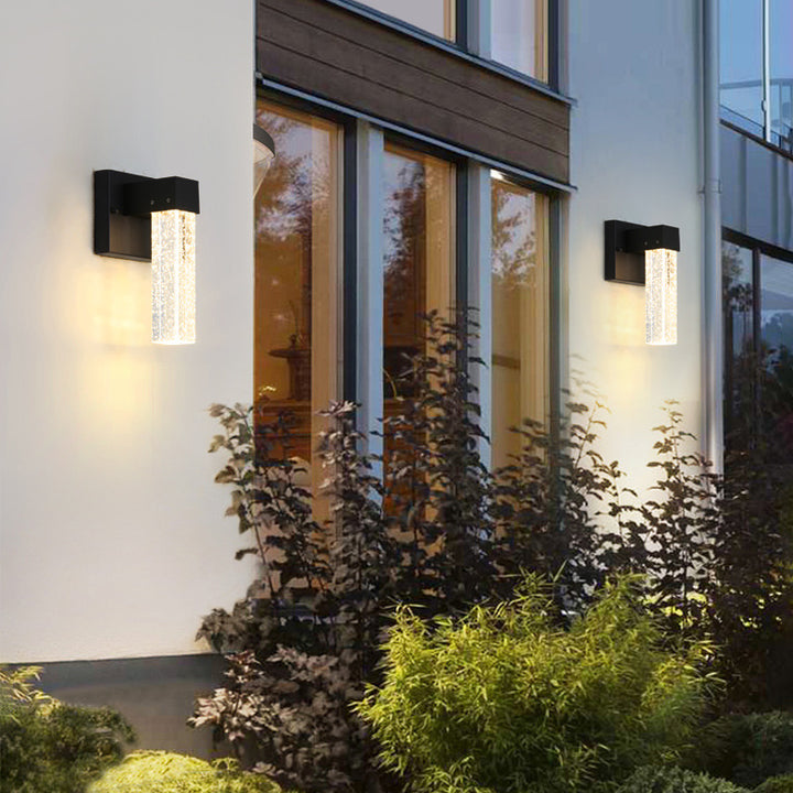 Modern Minimalist Bubble Crystal Square LED Outdoor Waterproof Wall Sconce Lamp For Outdoor Patio