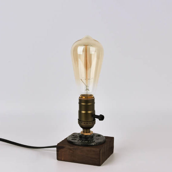 Industrielle Vintage Kandelaber Eisen Kiefer 1-Licht Tischlampe 