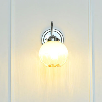 European Light Luxury Flower Pod Glass Iron 1-Light Wall Sconce Lamp