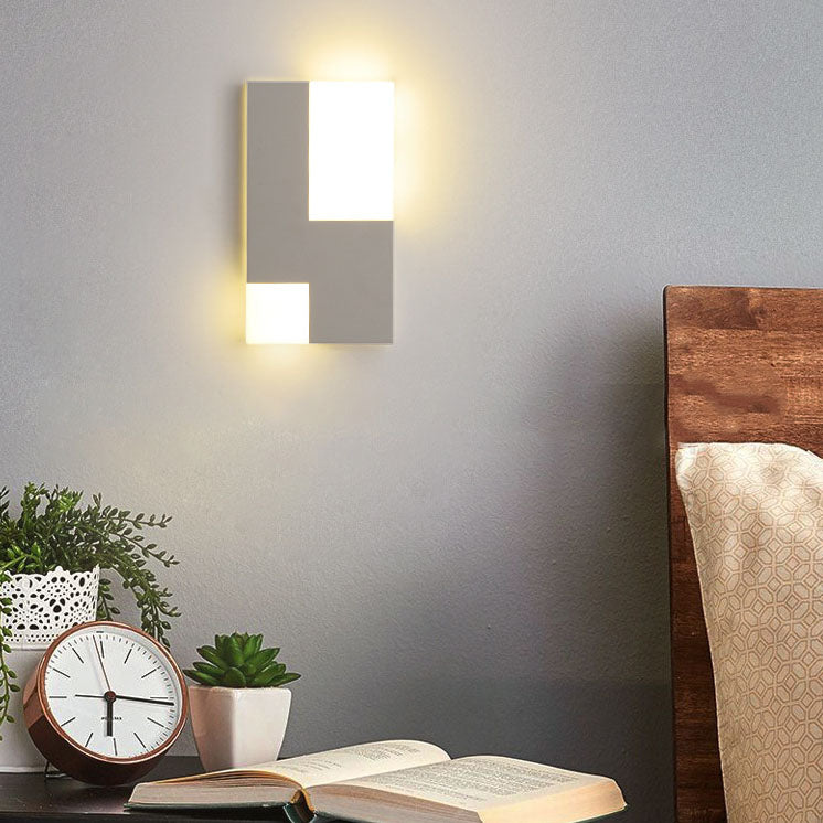 Modern Minimalist Square Geometric Iron Acrylic LED Wall Sconce Lamp
