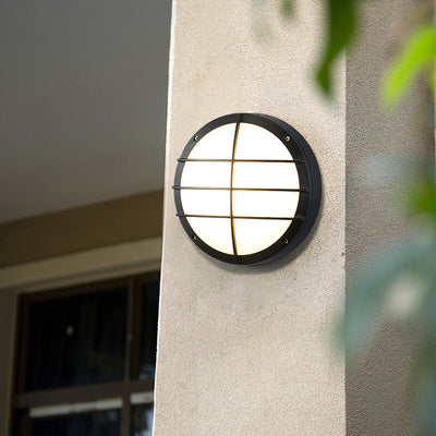 Creative Round Outdoor Waterproof Aluminum Acrylic LED Flush Mount Ceiling Light