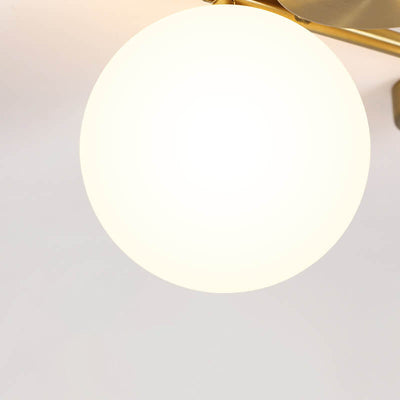 Creative Golden Strip Size Glass Spherical Combination 2/4-Light Flush Mount light