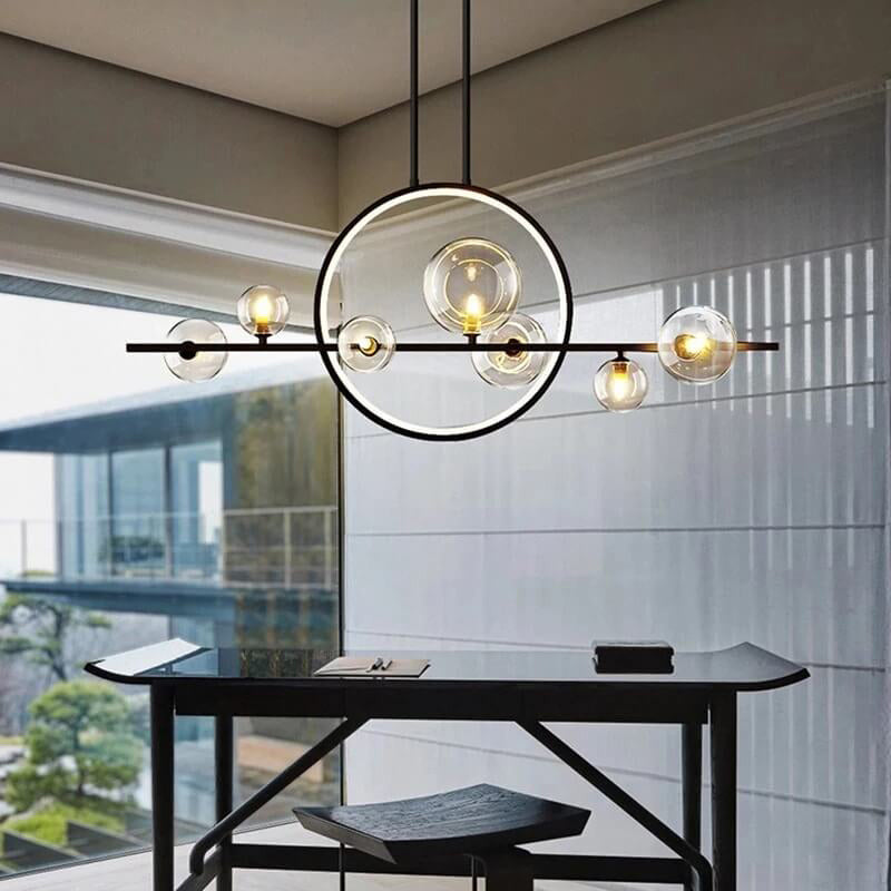 Modern Glass Long Bubble Magic Bean Island Light 7/10 Light Chandelier