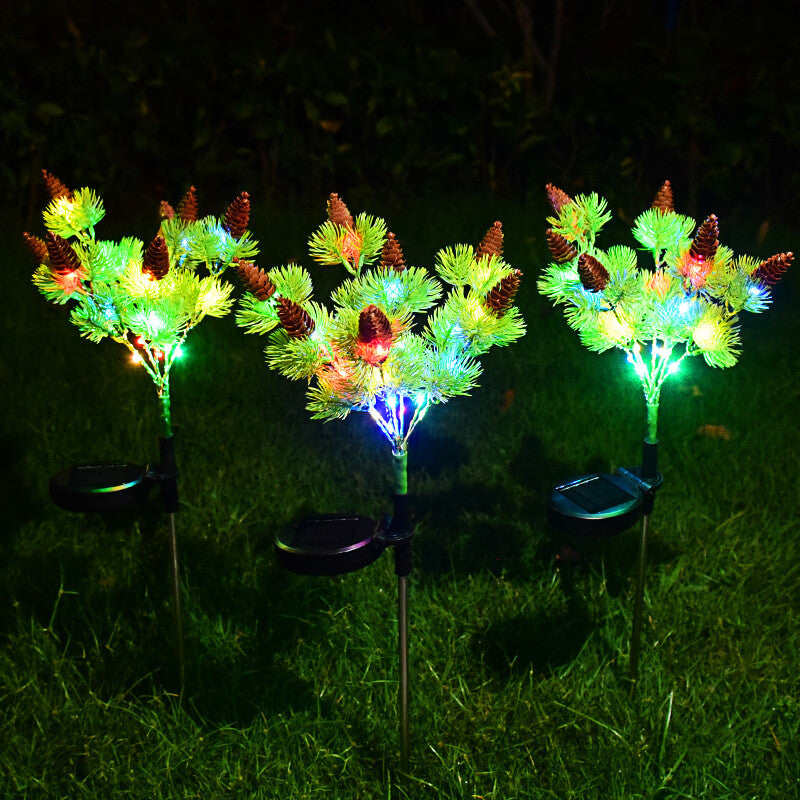 Solar Lighted Christmas Pine Cone Tree LED Outdoor Decorative Landscape Light