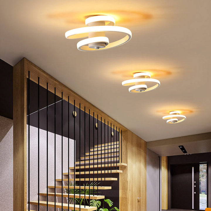 Luz de montaje empotrado LED de diseño en espiral de cinta de aluminio minimalista nórdico 