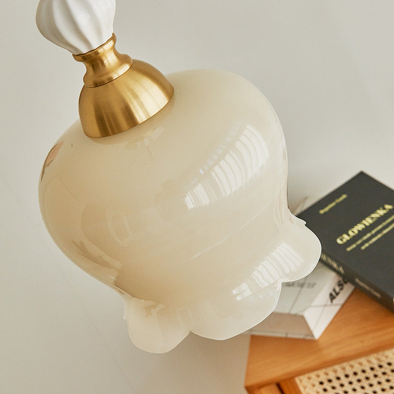 Traditional French Suzuki Copper Ceramic 1-Light Pendant Light For Bedroom