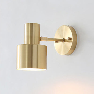 Nordic Minimalist Golden Metal Column 1-Light Wall Sconce Lamp