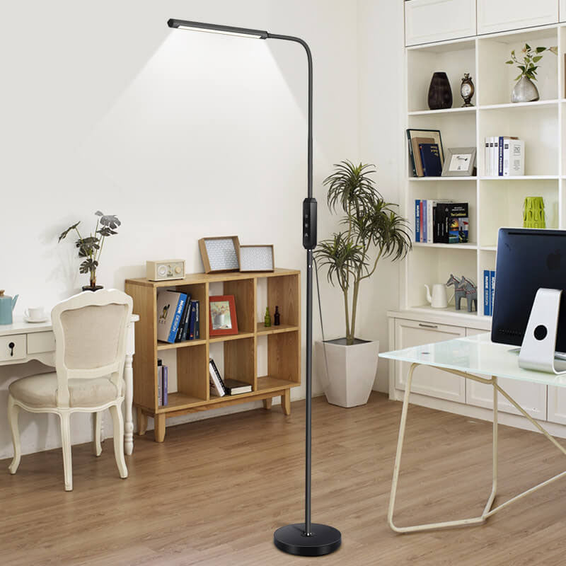 Moderne LED-Stehlampe mit einstellbarem Augenschutz aus ABS 