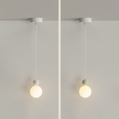 Zeitgenössische nordische PE-Globus-Ball-Eisen-1-Licht-Pendelleuchte für das Schlafzimmer 