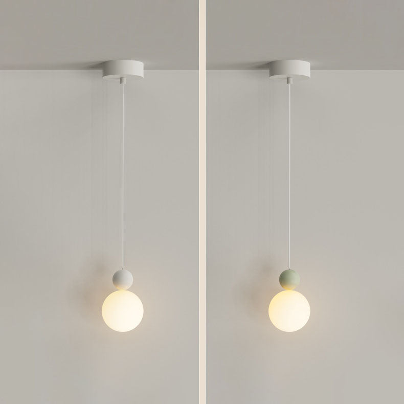 Zeitgenössische nordische PE-Globus-Ball-Eisen-1-Licht-Pendelleuchte für das Schlafzimmer 