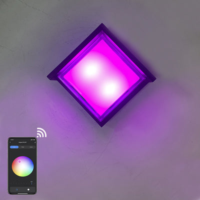 Intelligente Outdoor-Rhombus-Aluminium-LED-Wandleuchte mit App-Dimmung 