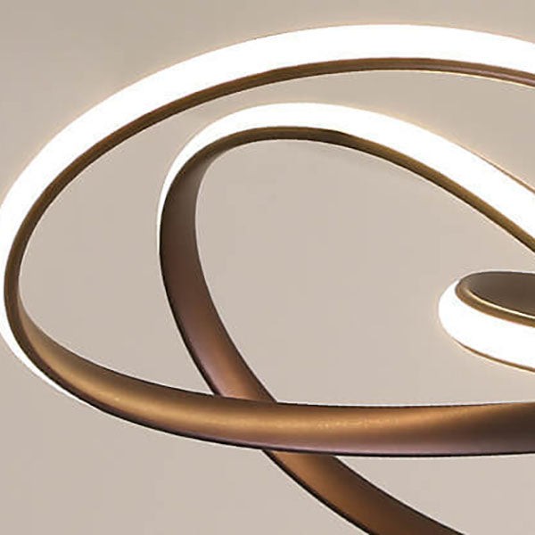 ثريا LED من الألومنيوم والأكريليك بتصميم حلقة فنية نوردية 
