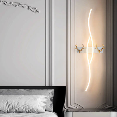 Applique Murale LED Nordic Light Luxury Strip Curve Antler 