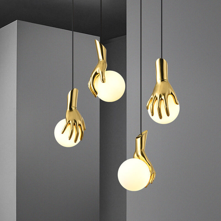 Modern Minimalist Creative All Copper Glass 1-Light Pendant Light