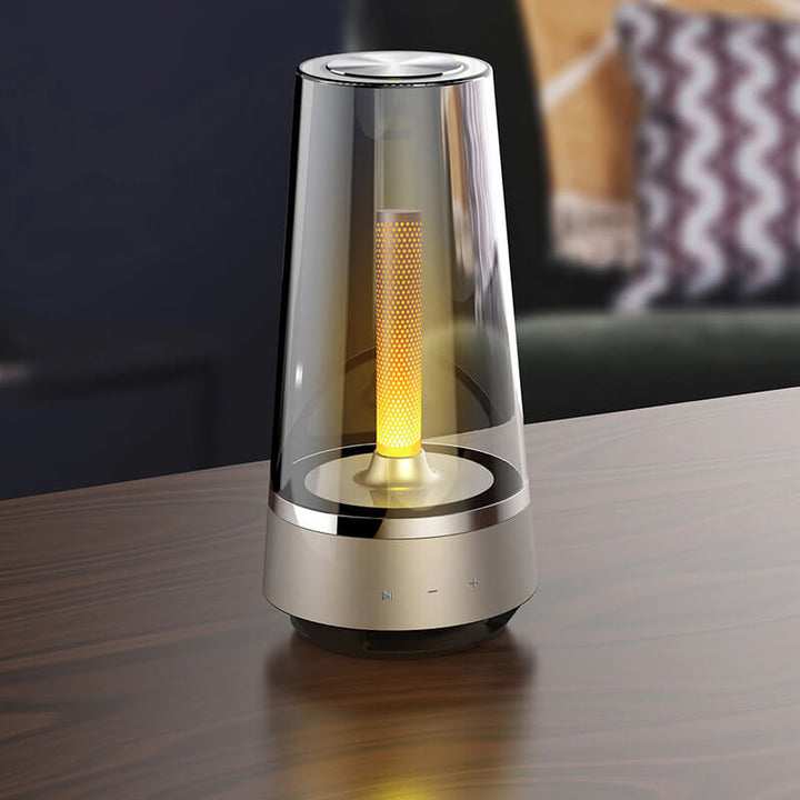 Conception de bougie créative Haut-parleur Bluetooth Lampe de table LED 