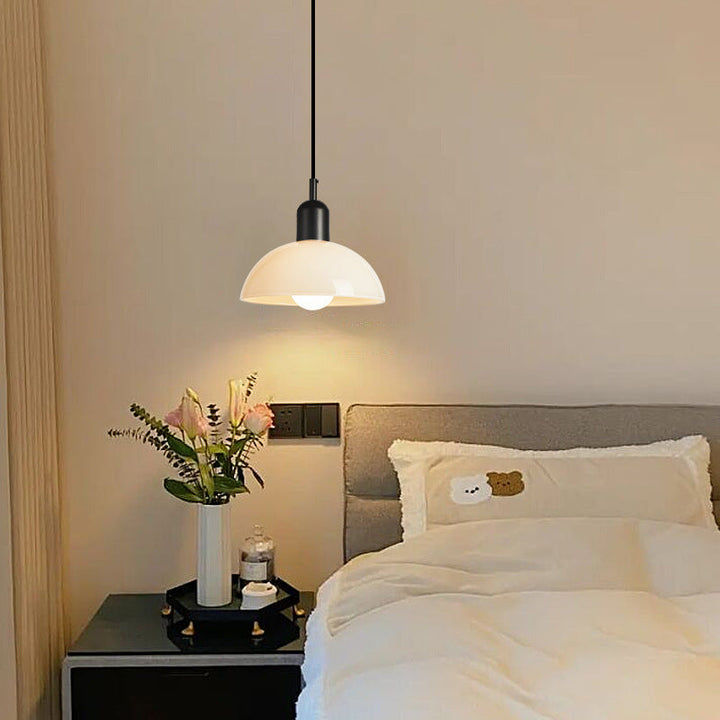 Luz Colgante de 1 Luz en Forma de Hemisferio de Vidrio Moderno Minimalista 