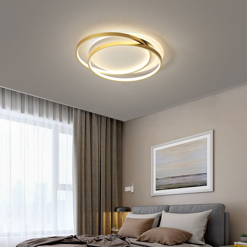 Nordic Light Luxury Circle Aluminum LED Flush Mount Ceiling Light