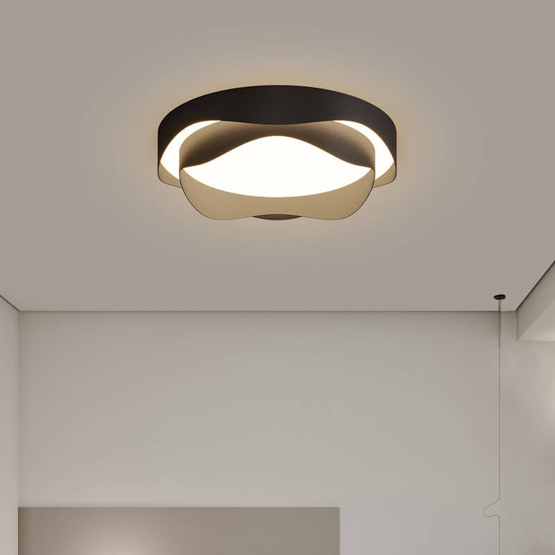 Modern Acrylic Round Creative Corrugated Design LED Flush Mount Light