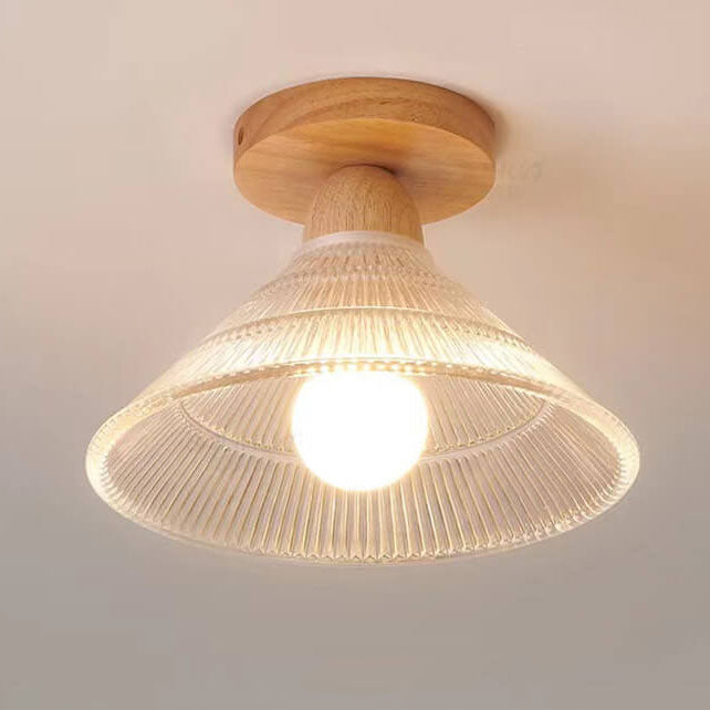 Lustre semi-encastré 1 lumière en verre simple japonais 