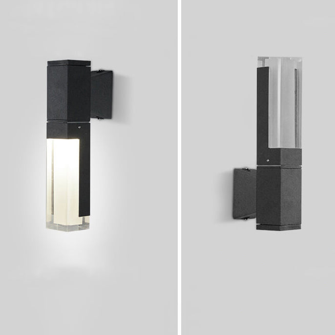 Modern Minimalist Square Column Induction Outdoor Waterproof LED Wall Sconce Lamp