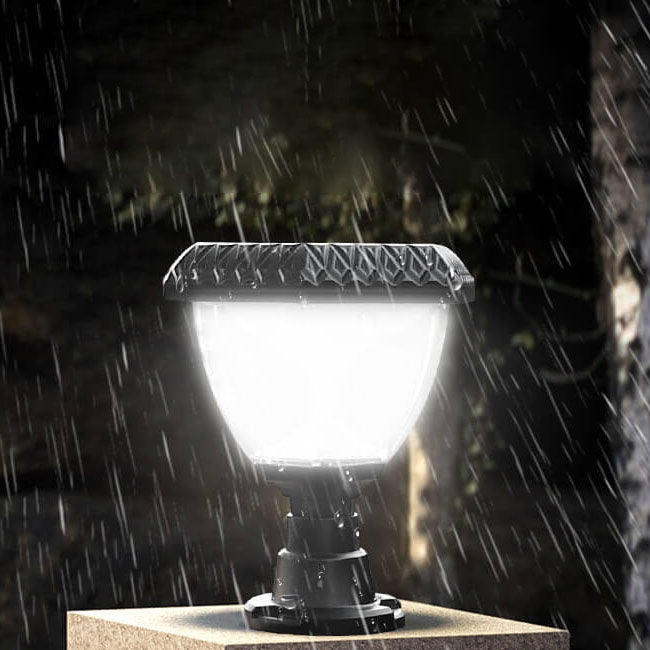 Luz de Cabeza de Poste LED de Acrílico ABS Redonda Triangular Cuadrilátera Hexagonal Solar de Simplicidad Moderna para Jardín 