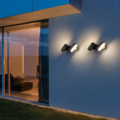 Modern Minimalist Aluminum Outdoor Double Head Adjustable LED Wall Sconce Lamp