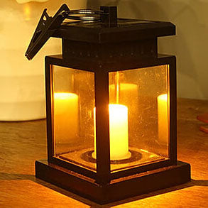 Solar LED Candle Light Square Lantern Outdoor Light
