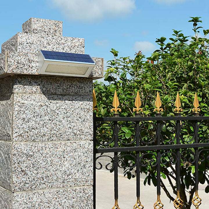 Lampe murale LED à détecteur de corps en aluminium solaire pour patio, triangle trapèze 