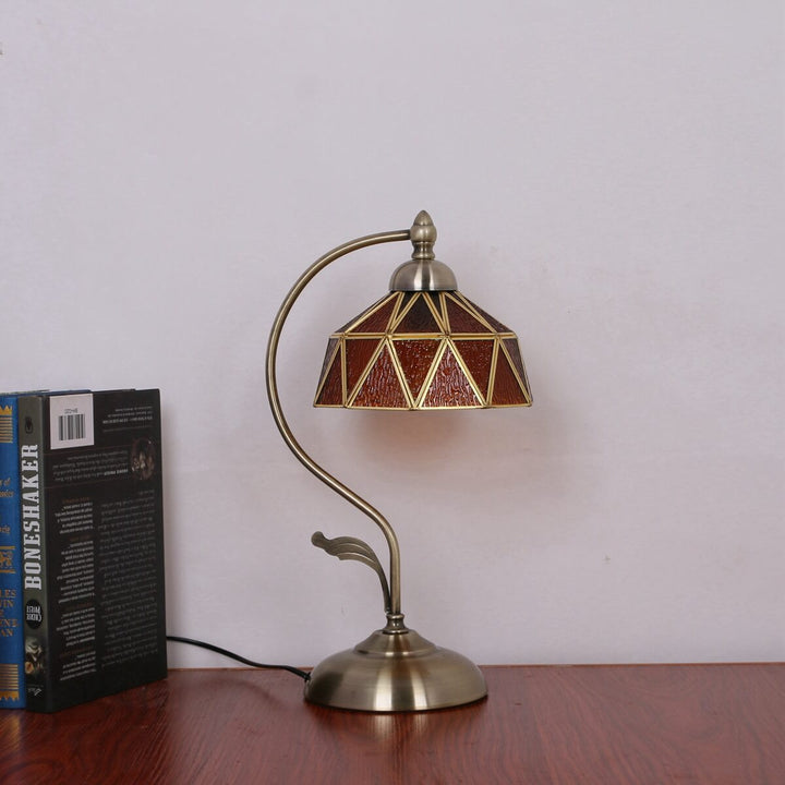Europäische Tiffany-Tischlampe aus bernsteinfarbenem Plexiglas mit 1 Leuchte 