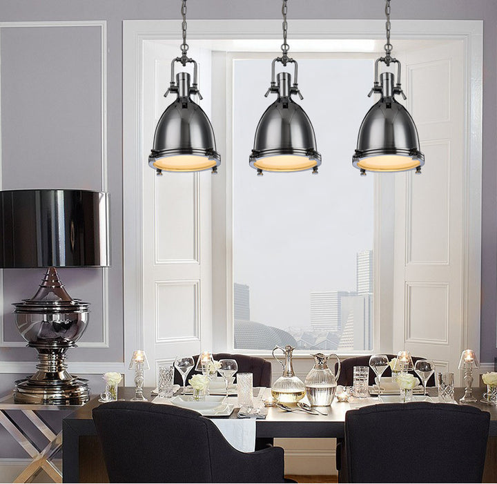 Traditionelle Retro-Industrie-Hängelampe mit 1 LED-Licht aus Schmiedeeisen für das Esszimmer 