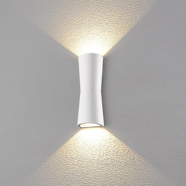 Simple Outdoor Cylindrical Two-Way Spotlight Aluminum Glass Waterproof LED Wall Sconce Lamp