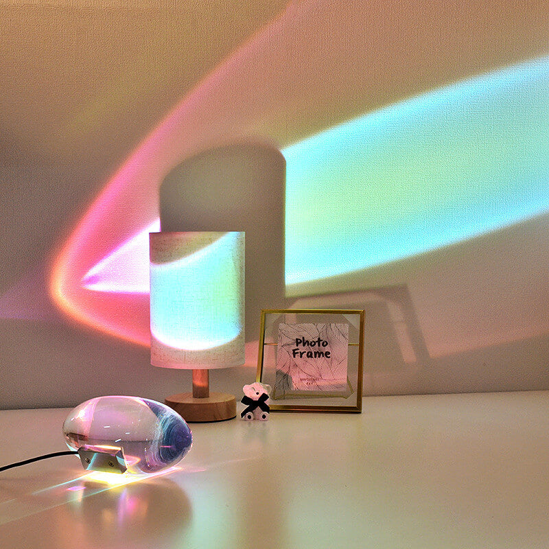 Kreative Kristallprojektion Engelauge LED Tischlampe 