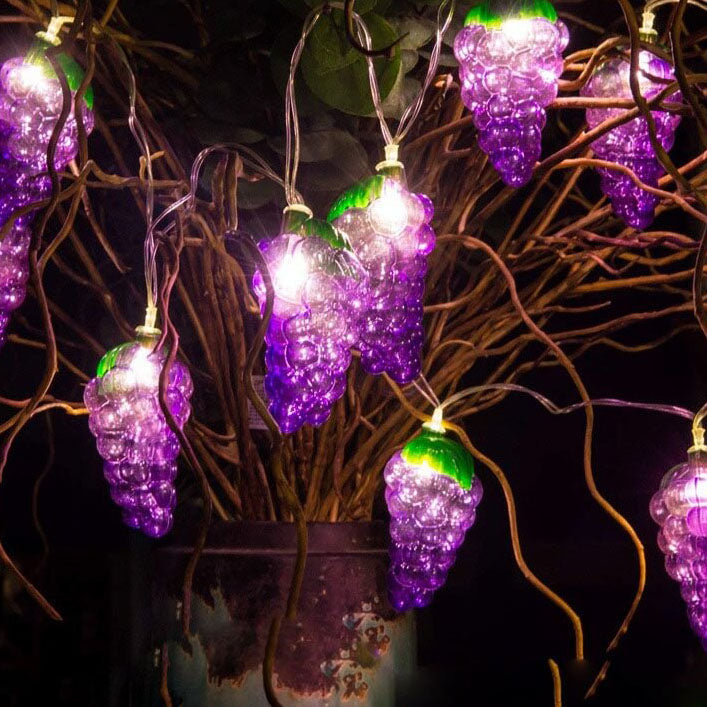Lumières de Guirlande de Fruits Raisin LED Batterie USB Guirlande Décorative 