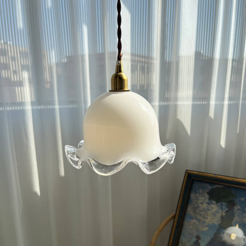 Vintage Pod Milk White Glass 1-Light Pendant Light