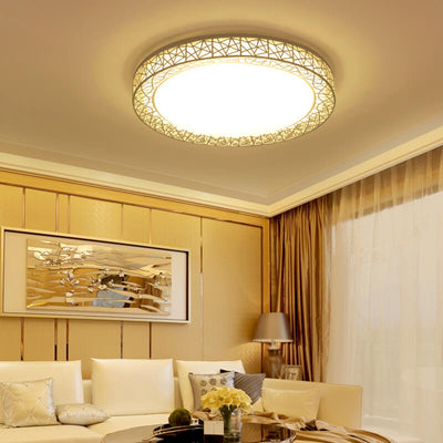 Modern Creative Round Bird's Nest Iron LED Flush Mount Ceiling Light