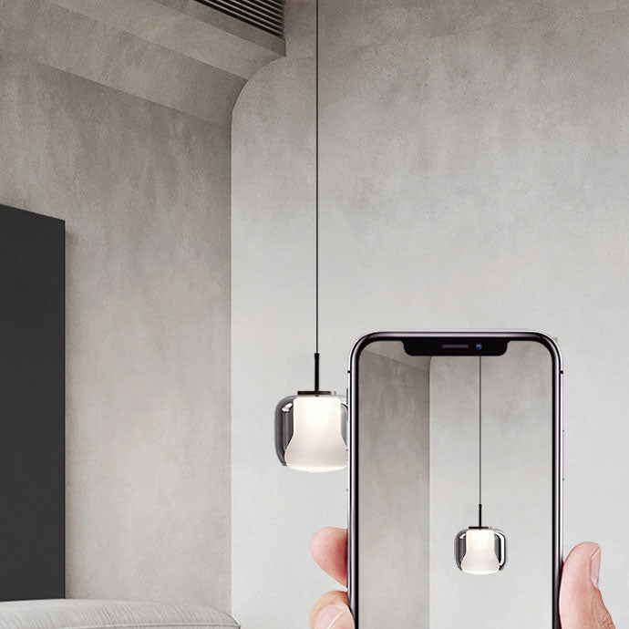 Lámpara colgante moderna minimalista de cobre acrílico con 1 luz 