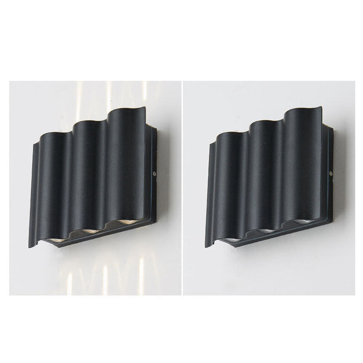 Modern Wave Aluminum Waterproof LED Outdoor Wall Sconce Lamp
