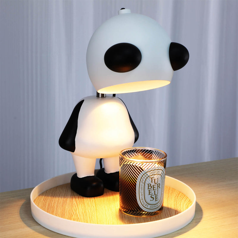 Kreative Cartoon-Panda-Harz-1-Licht-Tischlampe aus schmelzendem Wachs