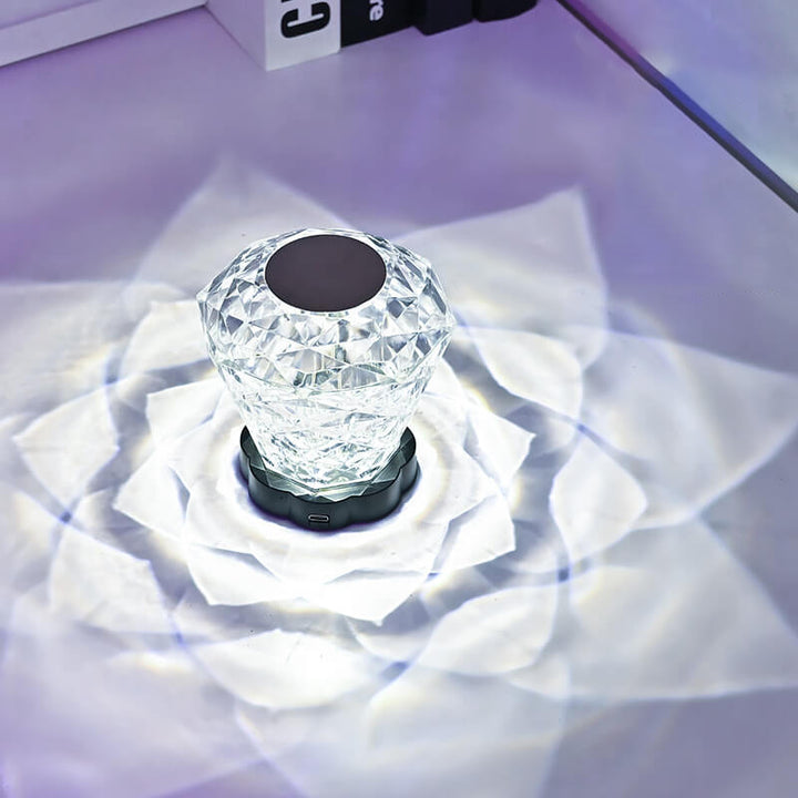 Lampe de Table décorative créative en forme de pétale de Rose en diamant, veilleuse LED en acrylique 