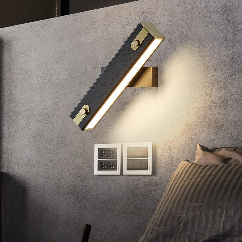 Applique murale LED rotative en fer forgé acrylique de luxe moderne 