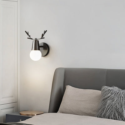 Modern Copper Antler Glass 1-Light Wall Sconce Lamp