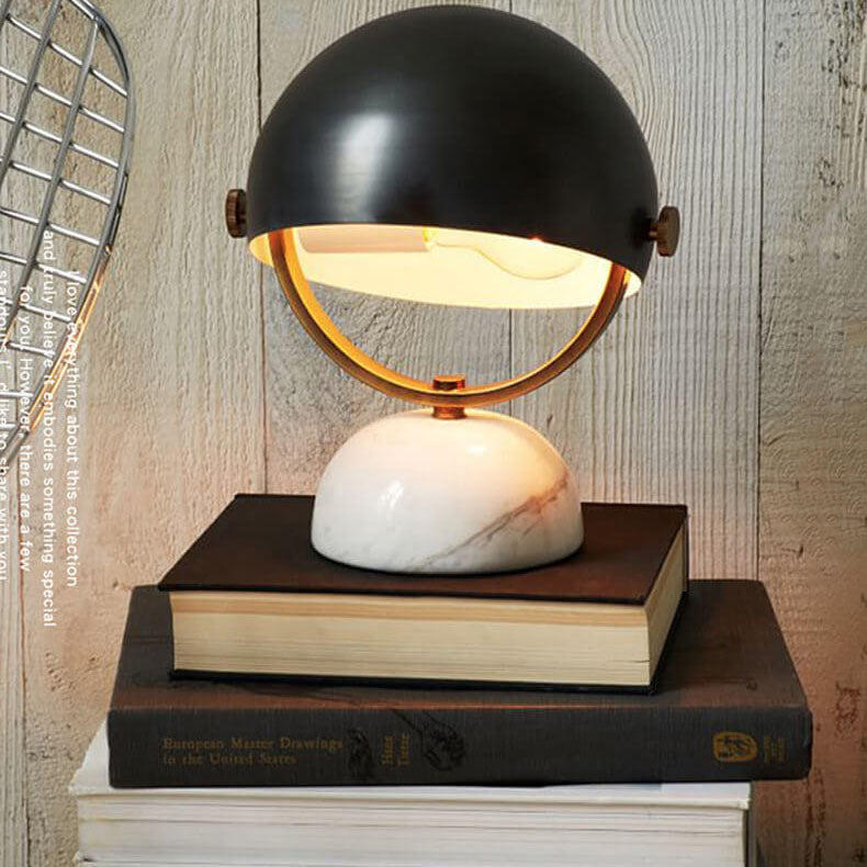 Moderne kreative runde drehbare 1-Licht-Tischlampe mit Marmorsockel