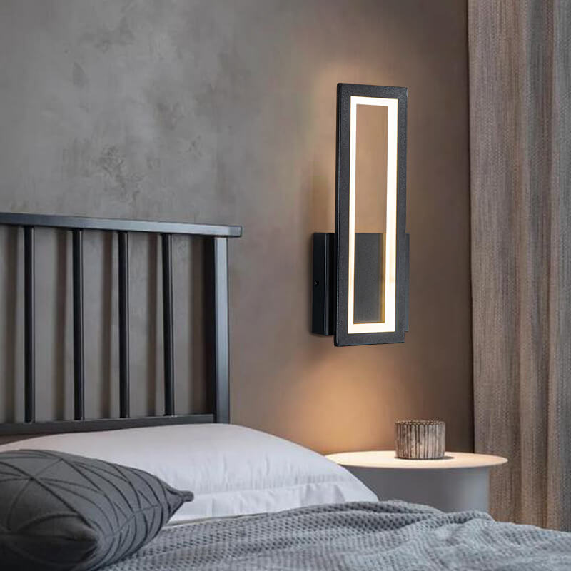 Moderne minimalistische rechteckige LED-Wandleuchte aus Acryl in Volltonfarbe 