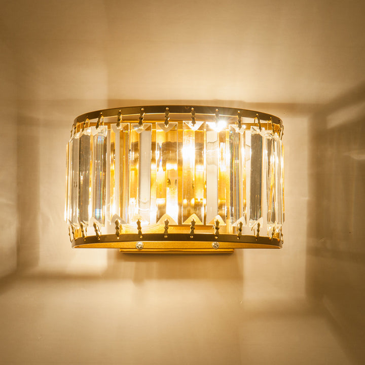 Modern Light Luxury Minimalist Iron Crystal 2-Light Wall Sconce Lamp