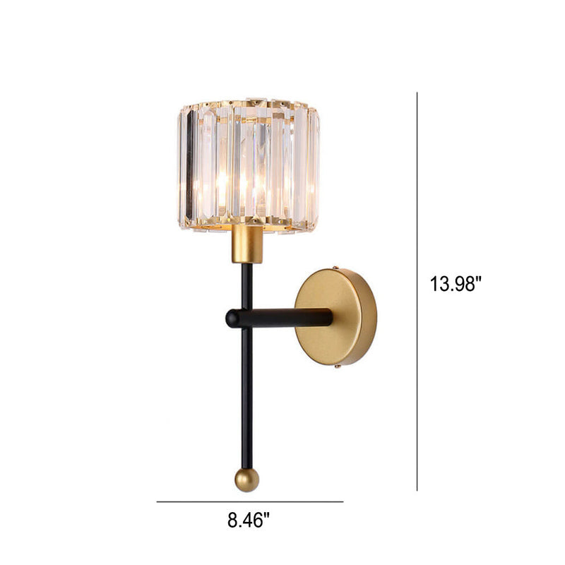 Modern Light Luxury Crystal Long Arm 1-Light Wall Sconce Lamp