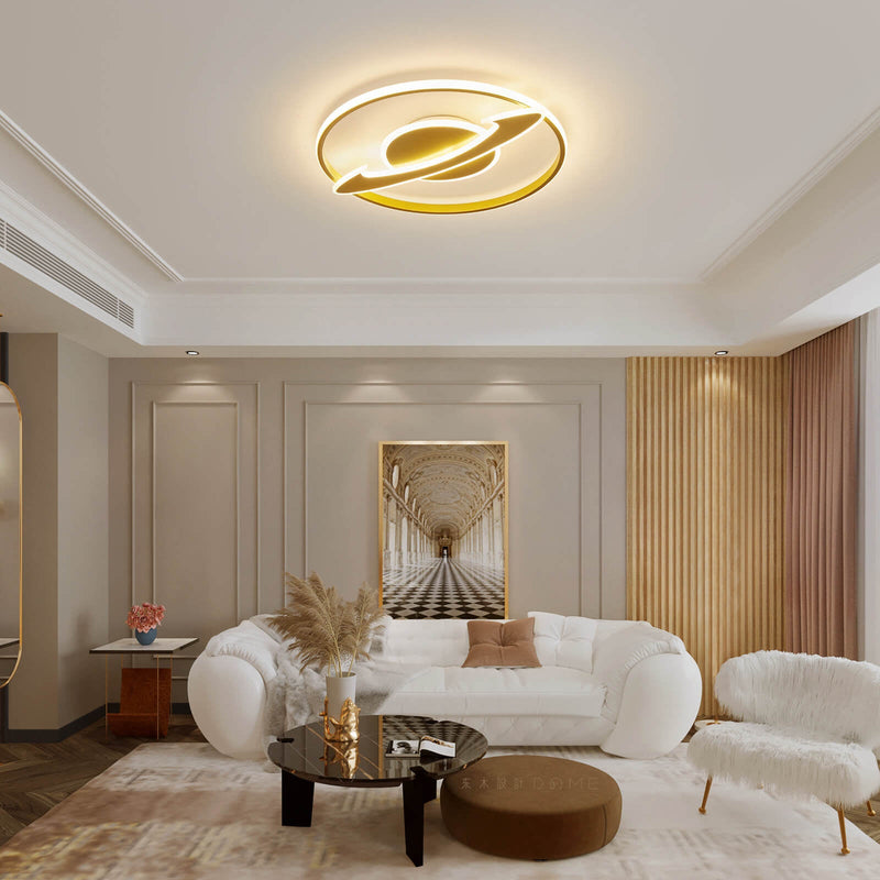 Modern Luxury Gold Satellite Round Design LED Flush Mount Ceiling Light