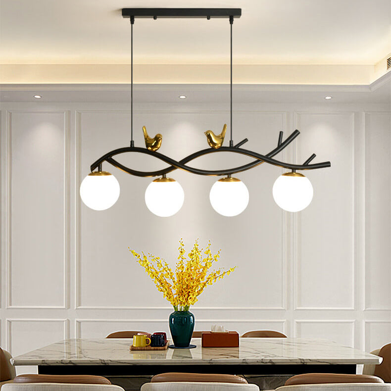 Simple Nordic Creative Bird Design 4-Light Chandelier