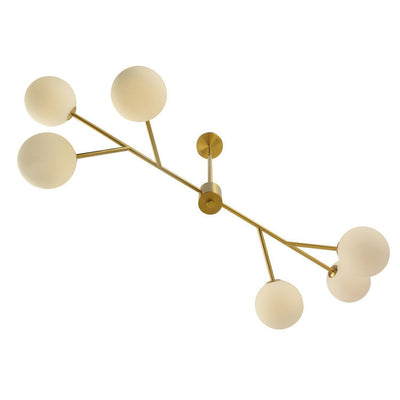 Nordic Creative Tree Branch Glass Round Ball 6-Light Island Light Chandelier